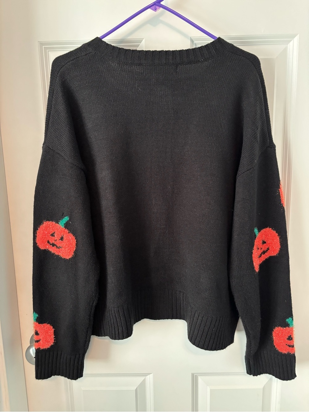 Halloween Sweater by 33 Degrees Black Pumpkin Sparkly Knit Cardigan Sweater EUC! - Picture 5 of 7